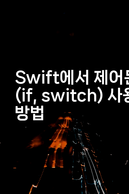 Swift에서 제어문 (if, switch) 사용 방법
2-스위프리