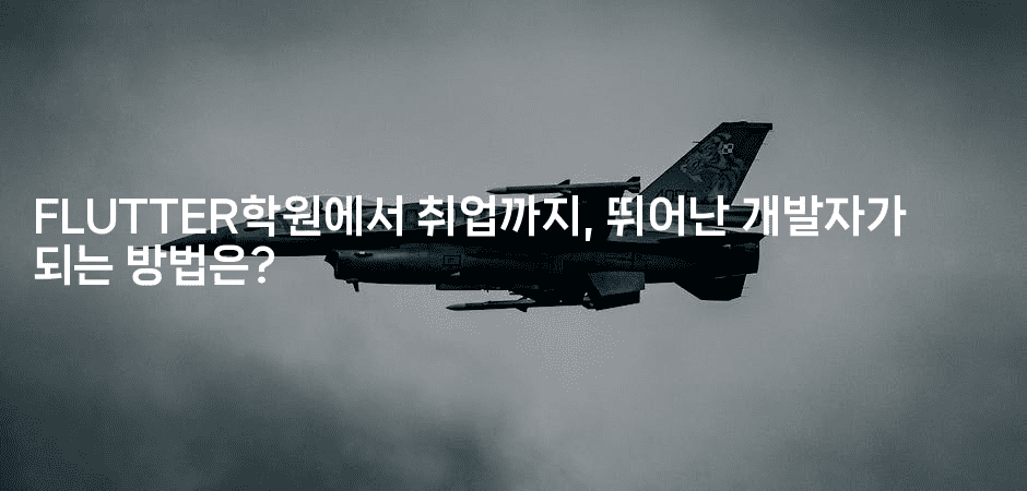 FLUTTER학원에서 취업까지, 뛰어난 개발자가 되는 방법은?