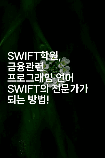 SWIFT학원, 금융관련 프로그래밍 언어 SWIFT의 전문가가 되는 방법!-스위프리