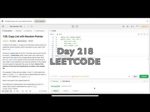 Day 218: LeetCode Problem 138. Copy List with Random Pointer - Swift